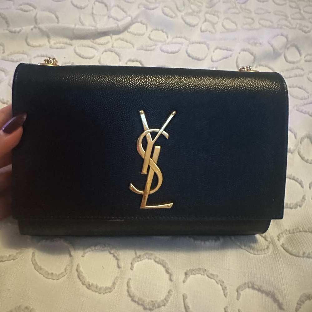 Yves Saint Laurent Black Leather Crossbody Bag